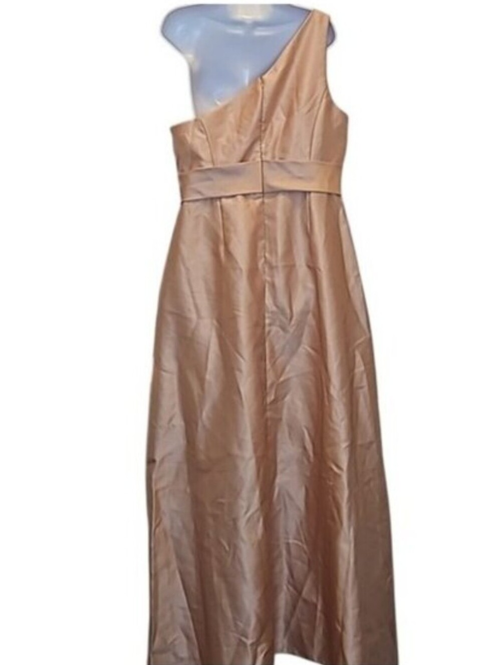 Alfred Sung Satin Twill One Shoulder Formal Gown Size 4 New Bridesmaid Party - Picture 7 of 9